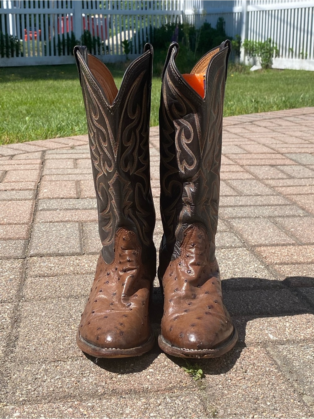 Men's Brown Ostrich Leather Western Boots